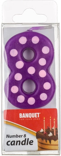 Születésnapi gyertya 8-as szám tüskével 5 × 3 cm