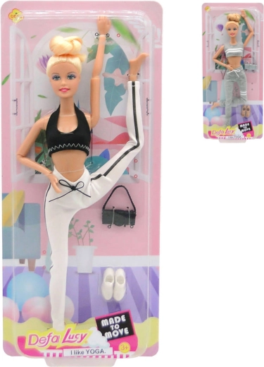 DeFa Lucy csuklós baba sportos fitnesz öltözékben 29 cm - 1 db