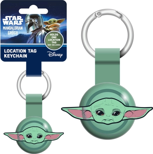 Mandalorián és Grogu lokátorcímketartó kulcstartó