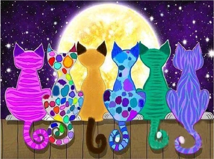 Gyémántszemes festés macskák 30 × 40 cm