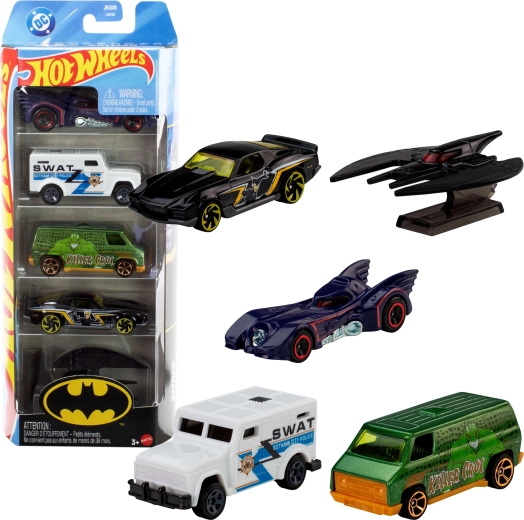 Hot Wheels DC Batman – 5 darabos 1:64 (kb. 7 cm) fém kisautó készlet