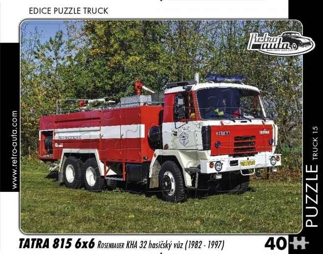 Retro puzzle Tatra 815 6x6 Rosenbauer KHA 32 tűzoltóautó 40 darab