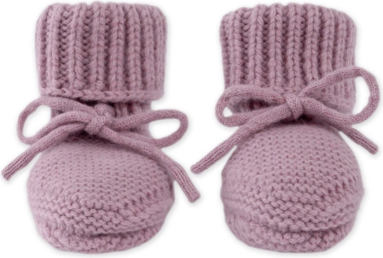 Lodger merinó kötött babacipő mauve 0–6 hónapos