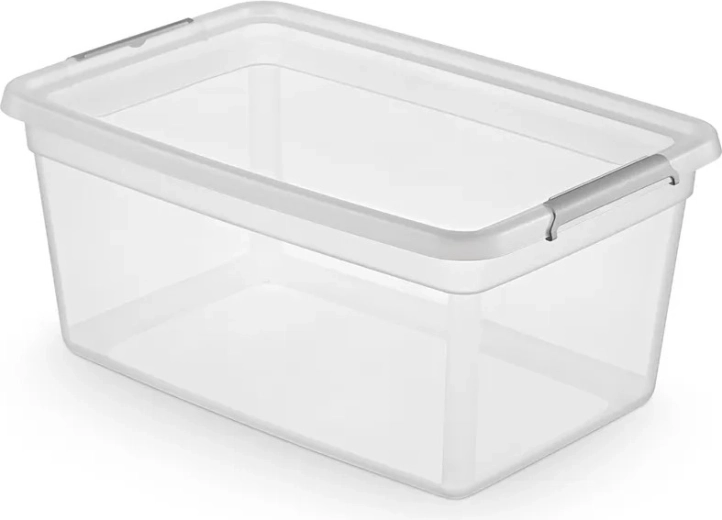 Basestore tárolódoboz fedéllel és csatokkal 40 l (58 × 39 × 25 cm)