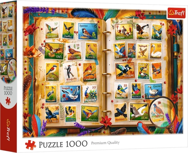 Trefl puzzle 1000 darabos Madáratlasz – bélyeggyűjtemény