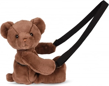 Doudou plüss vállon átvethető táska barna maci 30 cm