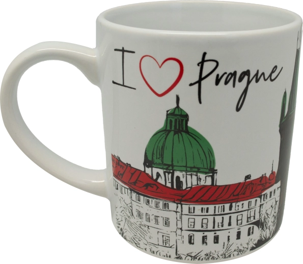 Fehér kerámia bögre nyomattal 250 ml – Top Praha