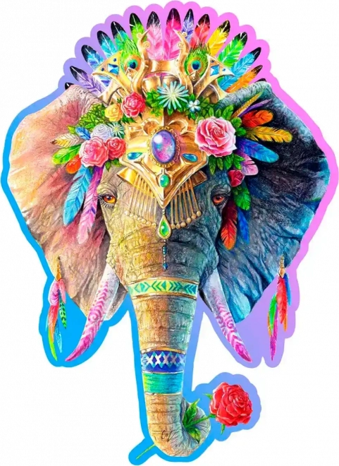 Elegáns fa puzzle Elefánt a WOODEN CITY-től, 250 darabos