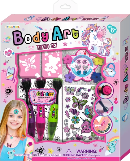 Kreatív készlet body art-hoz és ideiglenes tetoválásokhoz gyerekeknek