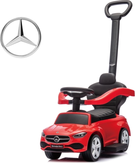 Milly Mally Mercedes C-Class Deluxe tolókarral ellátott lábbal hajtható járgány – piros