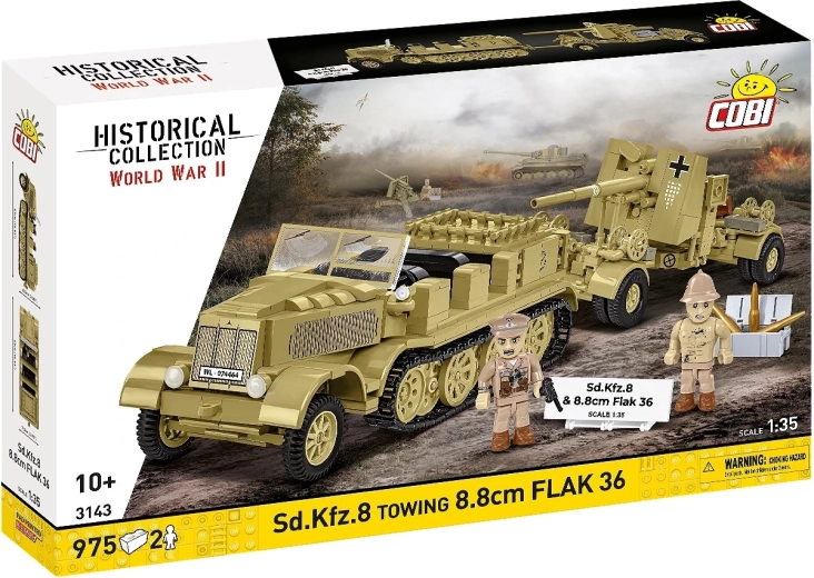 Építőkészlet Sd.Kfz. 8 vontatott 8,8 cm Flak 36 ágyúval (DAK), 1:35