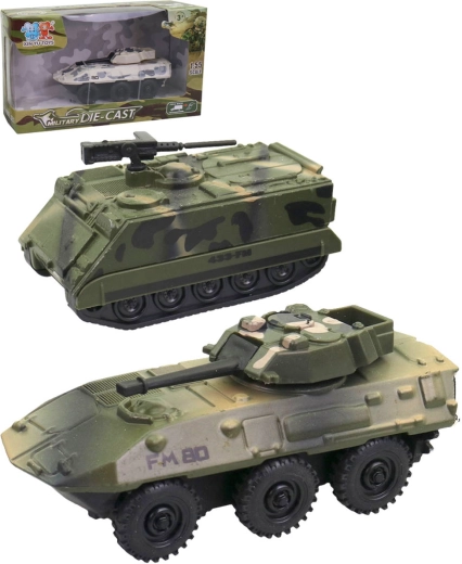 Fém tank hátrahúzós meghajtással, 1:55 méretarány – 1 db