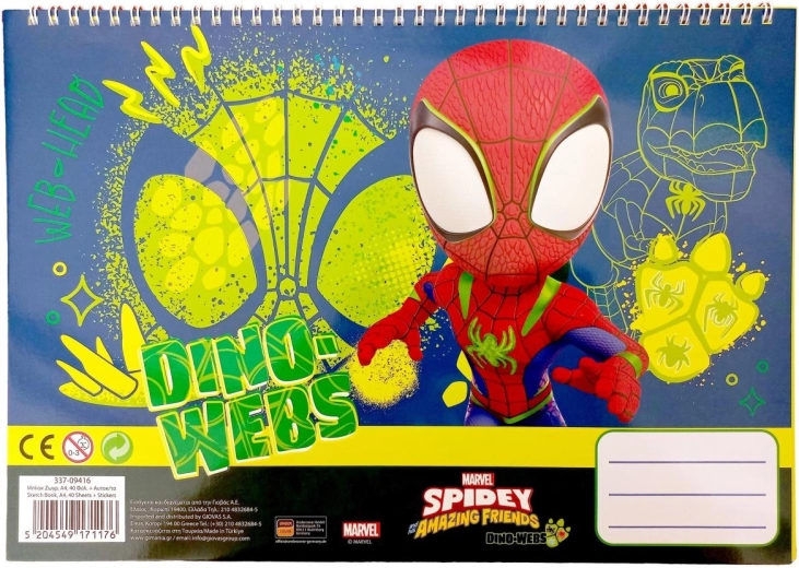 Spirálfüzet matricákkal Spidey A4 - 1 db