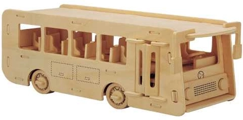 Woodcraft Fa 3D Puzzle Autóbusz