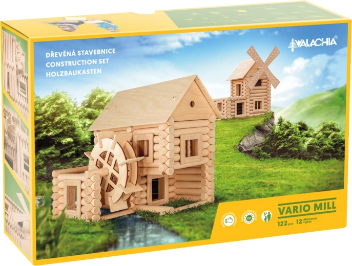 Walachia fa építőkészlet Vario Mill (122 db elem)