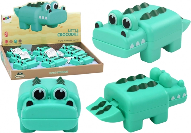 Felhúzható zöld fürdőjáték krokodil