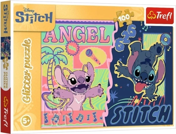100 darabos glitteres puzzle „Hawaii csillogás” Stitch (Disney) – 1 db