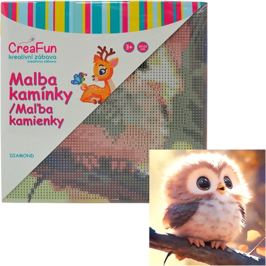 Gyémántfestés – bagolyka 20 × 20 cm