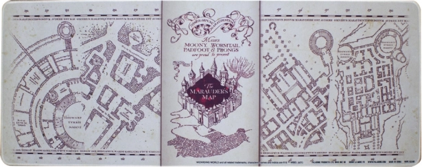 Asztali alátét HARRY POTTER – Tekergők térképe 40 × 80 cm