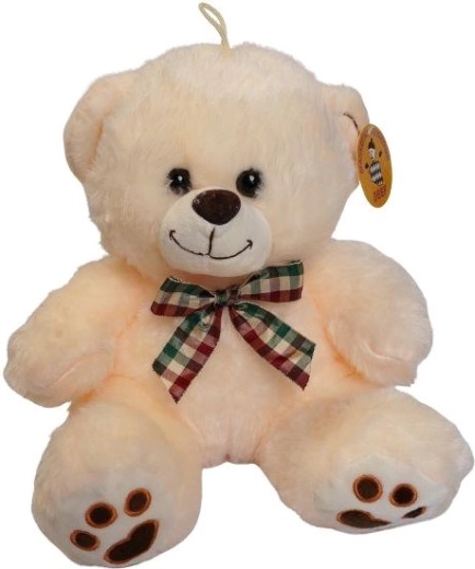 Krém színű plüss mackó masnival