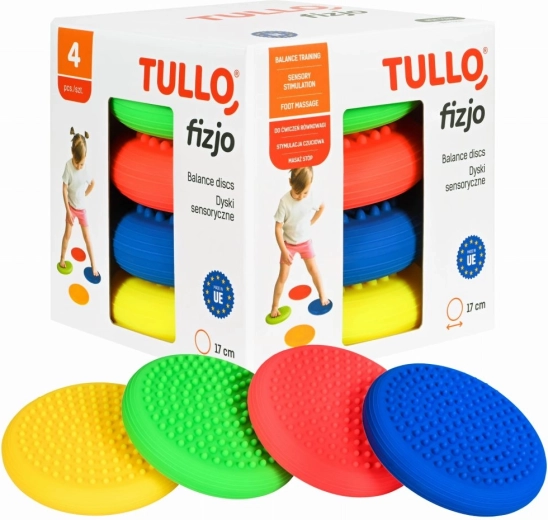 Érzékszervi egyensúlyozó korongok masszázspontokkal, 4 darabos készlet