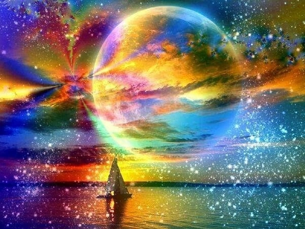 Gyémántszemes festés – Hold 30 × 40 cm