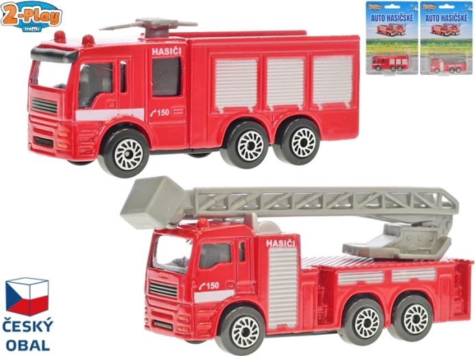 Fém tűzoltóautó modell 8 cm – 2-Play Traffic