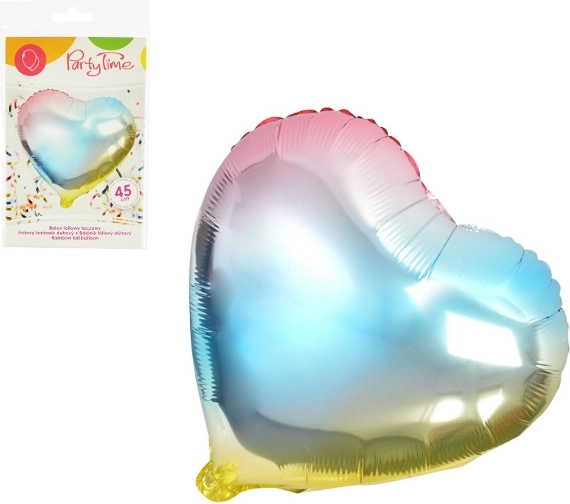 Irideszkáló fólia szív lufi 45 cm