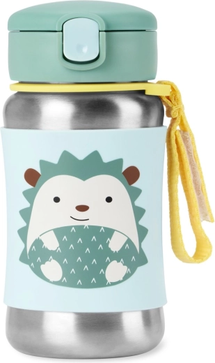Skip Hop Spark Style rozsdamentes acél szívószálas kulacs – süni 350 ml