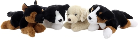 Plüss fekvő kutyus 20 cm, környezetbarát