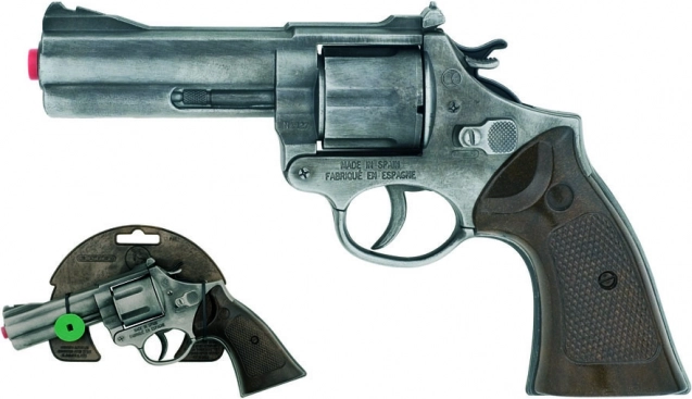 Rendőrségi revolver Gold collection ezüst színű fém, 12 lövés