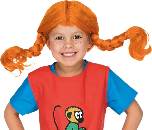 Pippi Langstrumpf gyerekparóka vöröses copfokkal