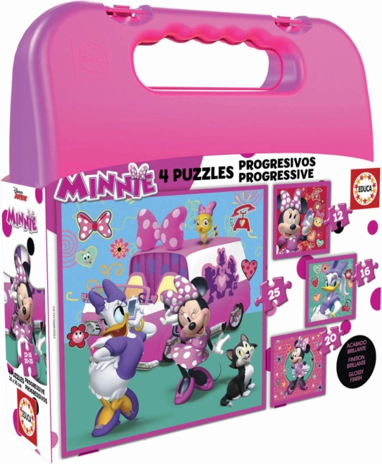 Puzzle bőröndben Minnie és Daisy 4 az 1-ben