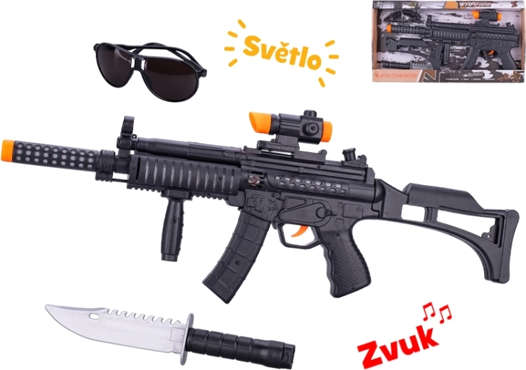 Gyerek géppisztoly 44 cm fény- és hangeffektekkel