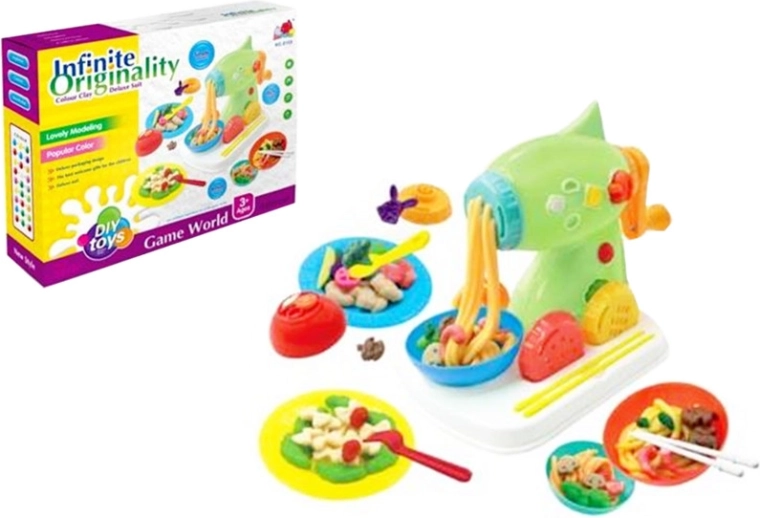 Gyurma kiegészítőkkel és géppel