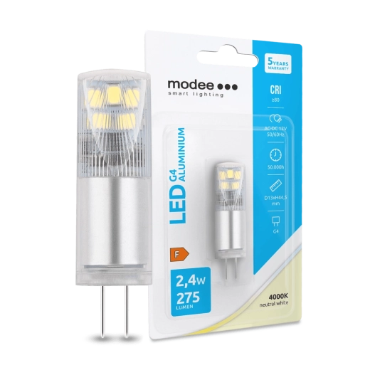 LED G4 alumínium izzó 12 V 2,4 W 4000 K 275 lm MODEE