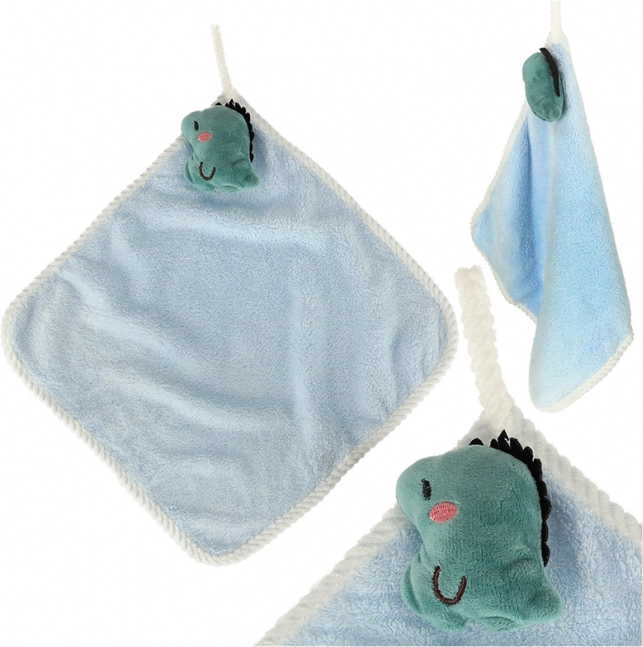 Gyerek kéztörlő az óvodába 30 × 30 cm – kék dinoszaurusz