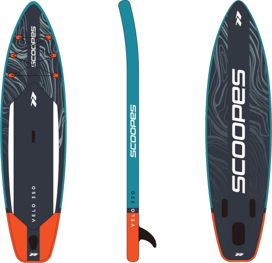 Felfújható SUP paddleboard LAGO 350 cm tartozékkészlettel, szürke