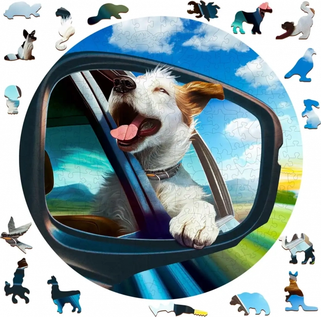 Fa puzzle Vidám kutya 250 darab WOODEN CITY