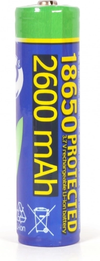 Li-ion akkumulátor 18650 3,7 V 2600 mAh védelemmel