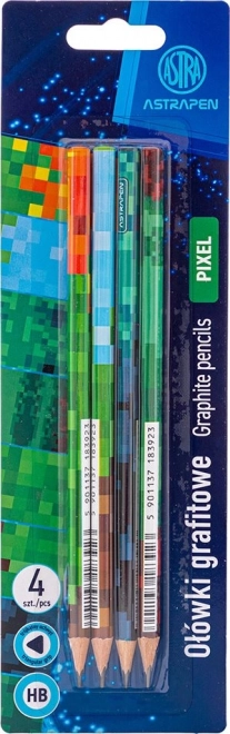 Háromszögletű vázlatceruzák ASTRA HB Pixel 4db