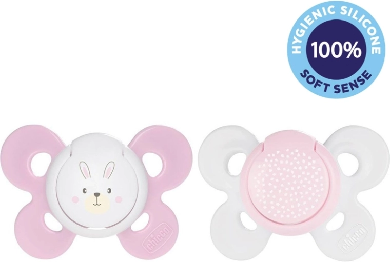 Chicco Physio Comfort szilikon cumi 2–6 hó, lányos motívum nyuszi/pöttyök, 2 db