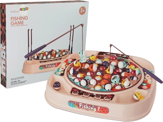 Zenélő ügyességi halacskafogó játék – rózsaszín