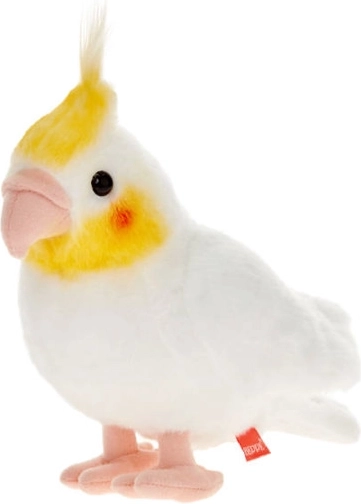 Fehér nimfapapagáj plüss 20 cm