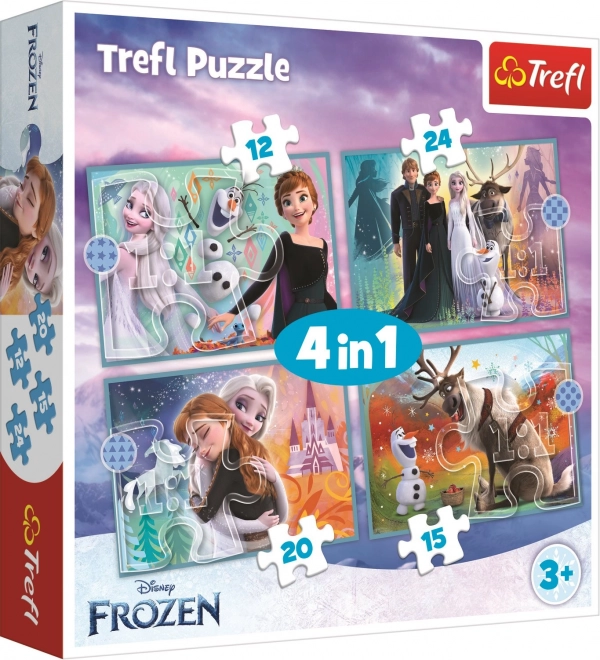 Frozen puzzle 4 az 1-ben (12, 15, 20, 24 darabos) - Csodálatos világ