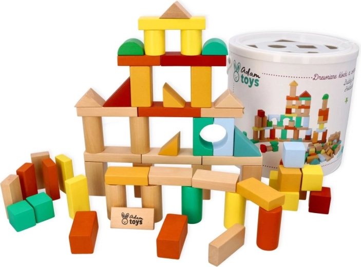 Adam Toys fa építőkockák formaválogatóval – 100 db
