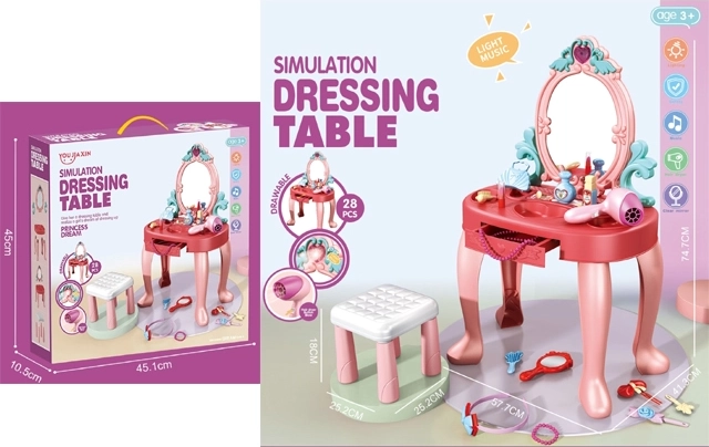 Rózsaszín Princess Dream fésülködőasztal