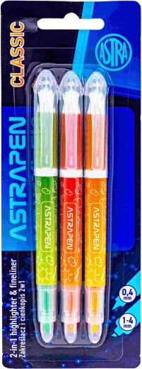 Astra 2 az 1-ben Classic szövegkiemelők, 3 db-os készlet