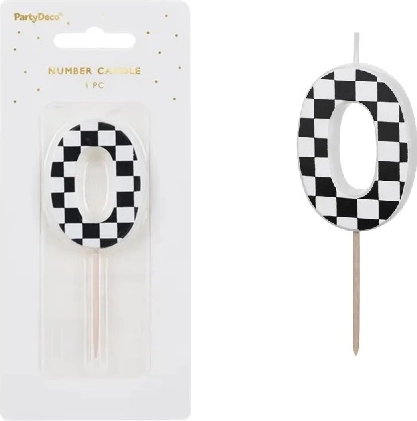 Születésnapi gyertya 0 szám formában (mix) 5,5 cm – 1 db