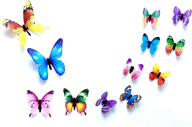 Ag683d fluoreszkáló pillangók 12 db vegyes